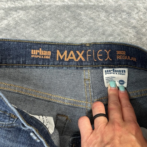 Urban Pipeline Jeans Mens 30x32 Blue Straight MaxFlex Stretch Denim Comfort Pant - Picture 7 of 8